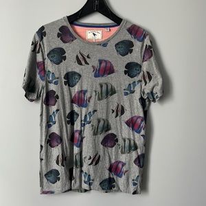 Ted Baker Men’s tropical fish print t-shirt. Size 4 or Large